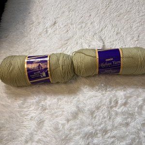 Bundle Lot Of 2 Vintage 7 Oz Skeins Caron Beige Acrylic Worsted Afghan Yarn